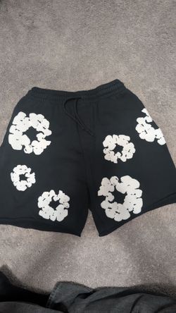 Black Denim Tear Shorts
