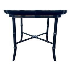 Vintage Ebonized bamboo tray, coffee table