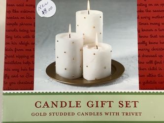 3 Candles With Tray