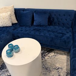 Blue Velvet Couch 