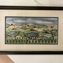 Framed Matted Farmhouse Artwork 