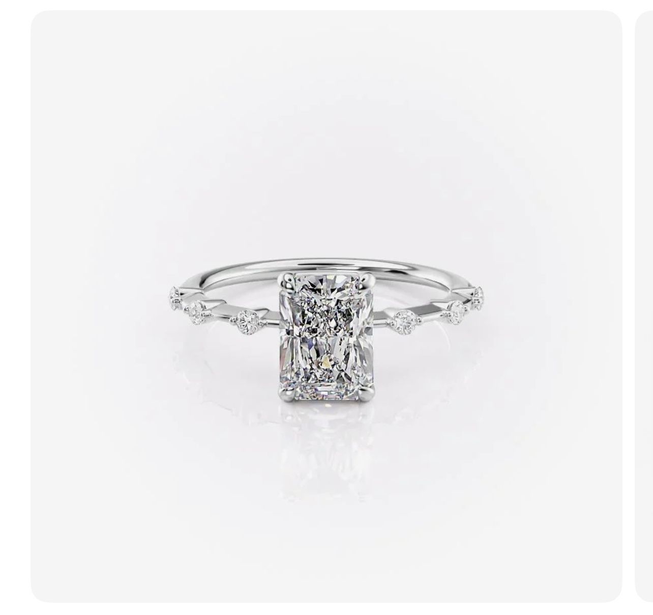 💍 1.13 ct Radiant Lab Diamond Ring – 14k White Gold (Size 6)