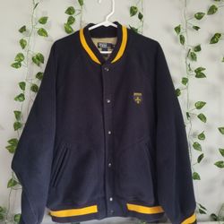 Polo by Ralph Lauren VTG Mens Fleece Bomber Varsity Snap Button Jacket Sz XL