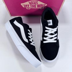 Vans Vero LS Suede Canvas Black White Low Top Lace Up Sneakers Men 8.5 Women 10