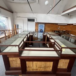 Vintage Retail Checkout Counter Set Wrap Around Hawaiian Style #5