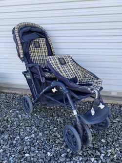Graco Duoglider Double Stroller Navy Blue Plaid