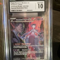 Team Rockets Mewtwo Ex 231/182 CGC 10 Gem Mint
