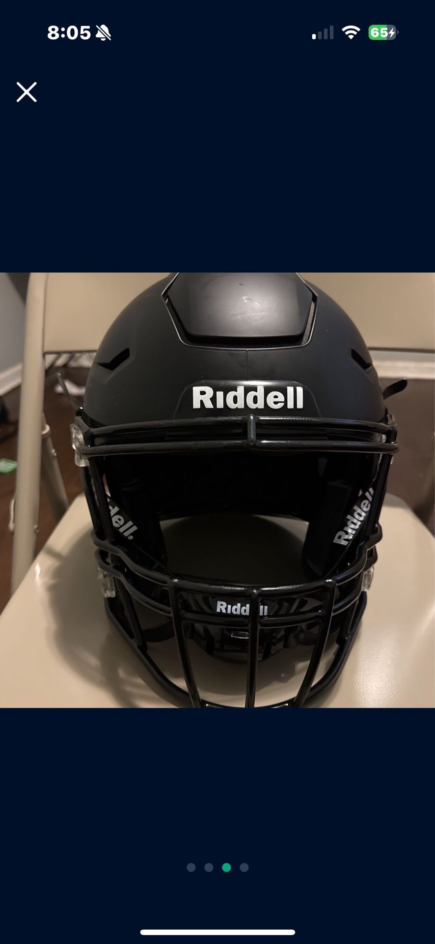 2024 Large Matte Black Riddell Speedflex