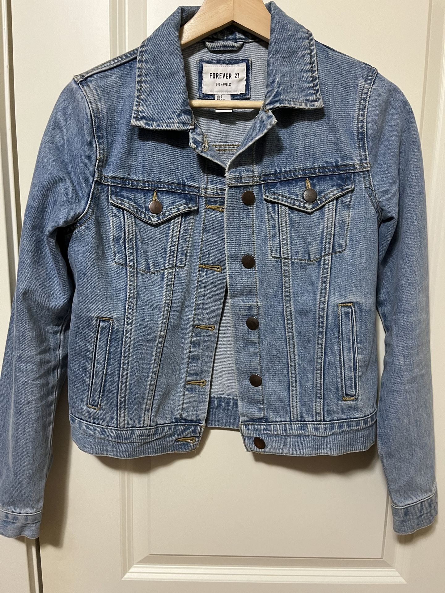 New Forever 21 Denim Bomber Jacket