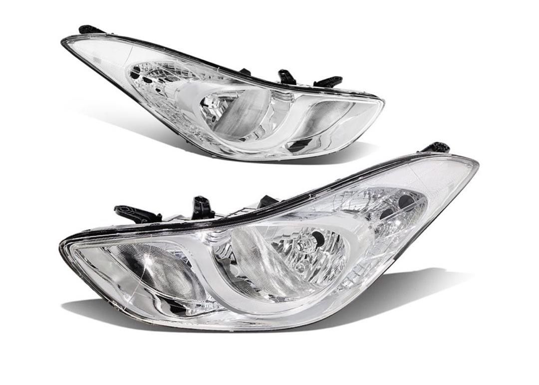 LA Zona Auto Parts 11 12 and 13 Hyundai Elantra Sedan Headlights Luces Micas Calaveras Focos Luz Light Chrome Cromado