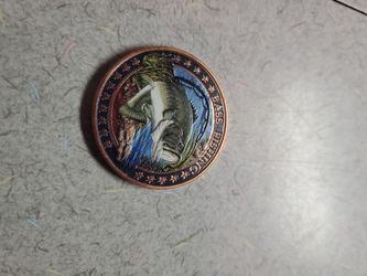 1 OZ COPPER ROUND BLACK BASS FISHING DESIGN