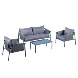 Modern 4-Piece Patio Conversation Seating Set