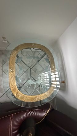 Glass side table