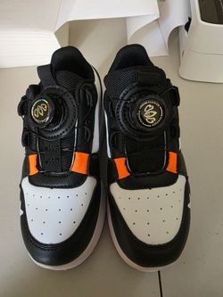 Black and White Sneakers with Dial Closure