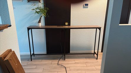 Industrial Console Table with Metal Frame