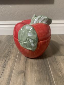 Glass Apple Cookie Jar