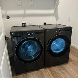LG Washer & Dryer Set (Black Steel) – Excellent Condition