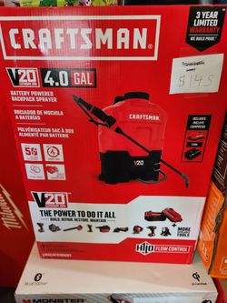 Craftsman 4 gallon battery powered backpack sprayer.