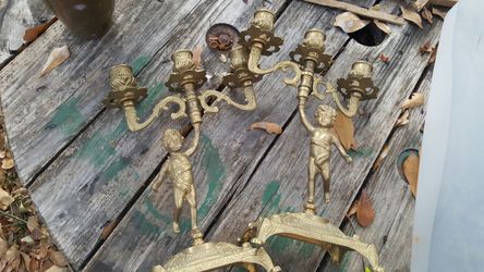 2 Brass Cherub Angels.