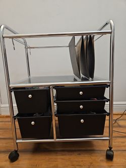 Hanging file cart with drawers