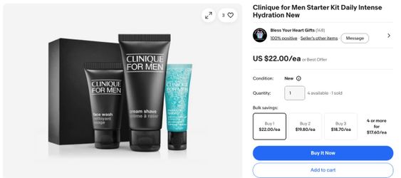 NIB Clinique For Men Daily Intense Hydration Travel Set (3 Pieces)