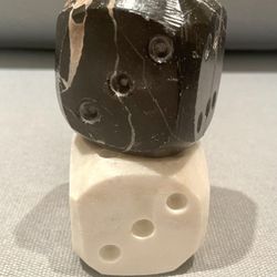 Italian Carrara Marble Dice Set Cava Museo Di Walter Danesi Paperweight Decor