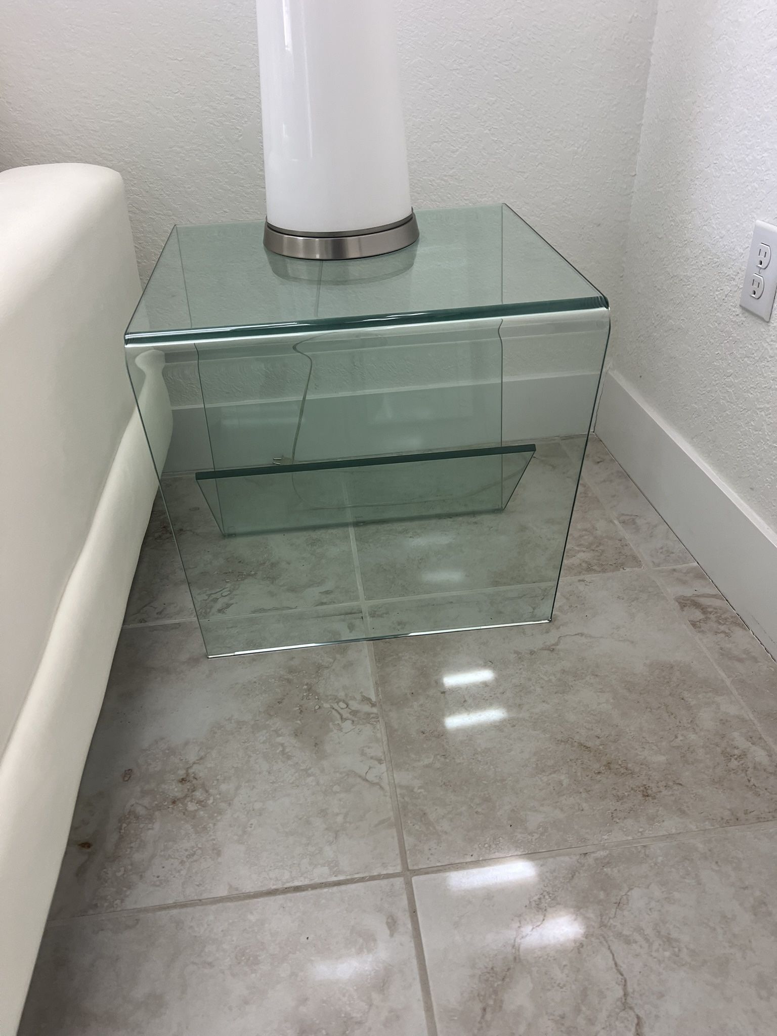 Modern Glass End /side Table Pair