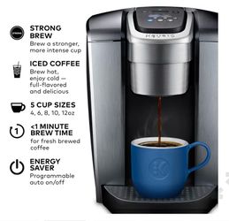 NEW Open Box Keurig K-Elite Single Serve Coffee Maker – Brushed Silver – Never Used