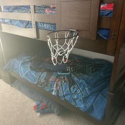 Bunk Bed With Drawers And Steps Plus Basketball Hoop That slides Off
