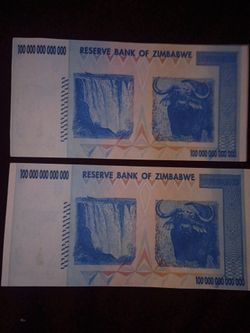 One hundred trillion dollar bills