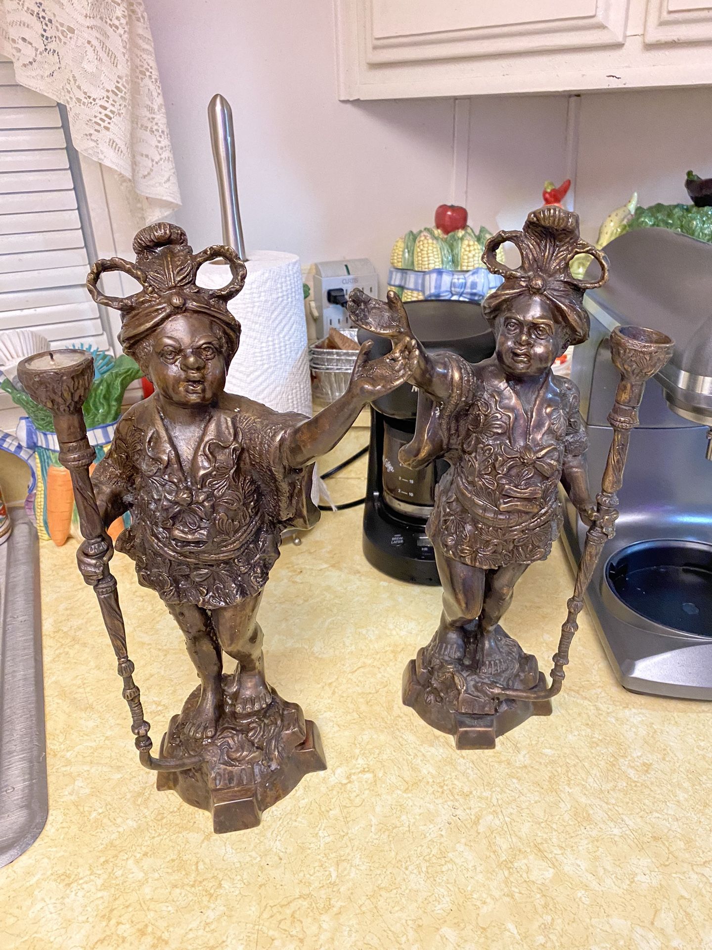 Vintage Bronze Blackamoore Candelabra Sculptures