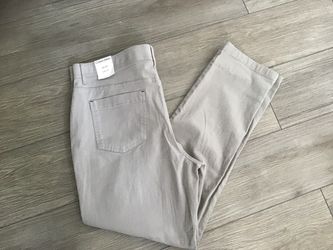 NEW~CALVIN KLEIN~Men’s Slim Fit Infinite Flex Waist Pants 38x32~Khaki Tan~98% Cotton~2% Elastic~NWT