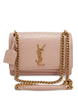 Yves Saint Laurent Pink Sunset Logo Flap Crossbody Bag