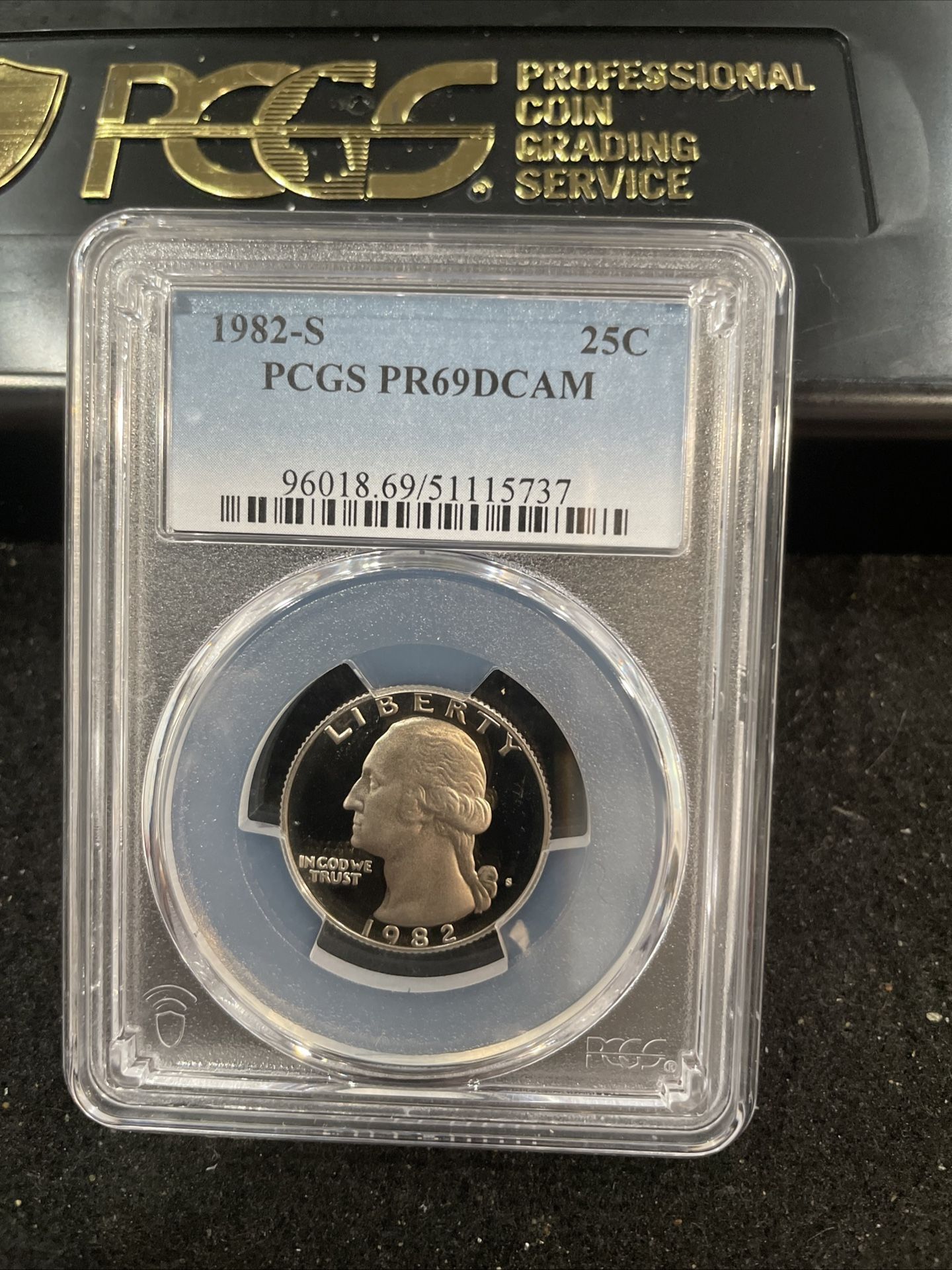 1982 S Gem Proof Washington Quarter Graded At PR69 With A Deep Cameo 1-8