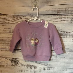 Nwt girls Jumping Beans Purple Disney frozen sweatshirt size 12 months