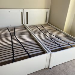 Two IKEA hemnes twin bed frames worth $740 Total