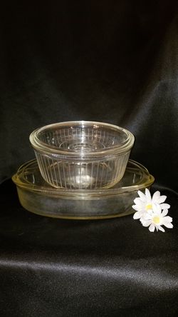 Antique Pyrex casserole dishes