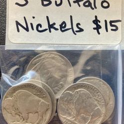 5 Vintage 1930s 1920s Indian Head Buffalo Nickels Rare Coins HTF 