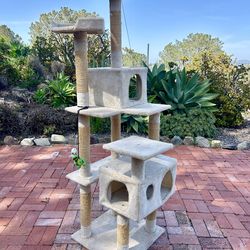 5 foot 7 CAT TREE kitten kitty SCRATCH POST 5”7 carpeted