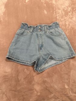 Light blue denim shorts