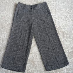 Gaucho Tweed Like  straight Wide Leg Pants  Black White  size 16 women's