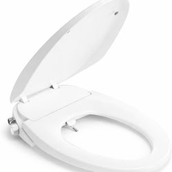 BRAVAT Non-Electric Bidet Toilet Seat Elongated, Fresh Water Wash, Adjustable Pressure, Self-Cleaning Nozzle & Front+Rear Wash, Easy Install, Soft Clo