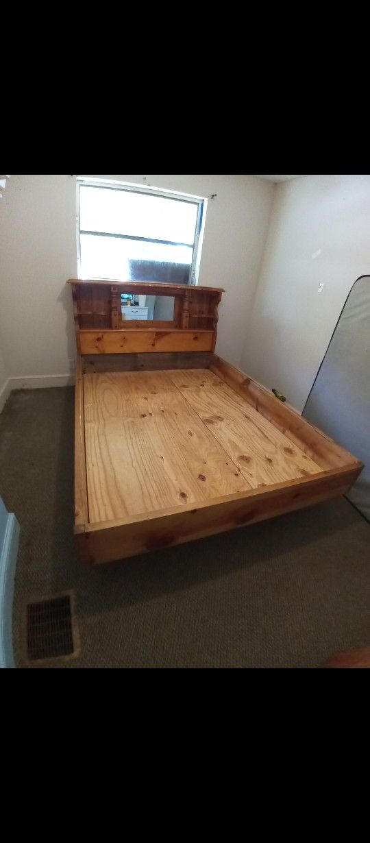 queen size bookcase bed frame