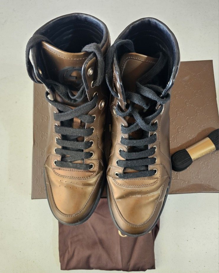Gucci Men's Brown Hight Top Sneakers 
