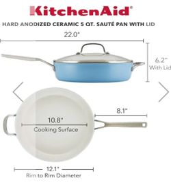 KitchenAid 5-Quart Hard Anodized Ceramic Nonstick Sauté Pan with Lid USED