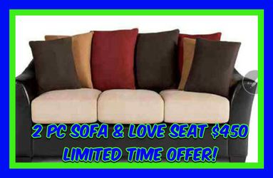 NEW 2 PC SOFA SET $450