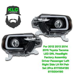 For 2012 2013 2014 2015 Toyota Tacoma LED DRL Headlight Factory Assembly Driver Passenger Left Right Side LH RH Pair Set 2Pcs 8111004180 811