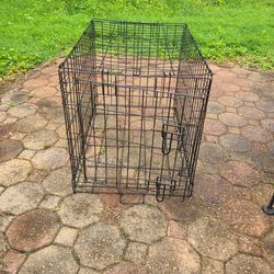 Medium Size Dog Crate With Plastic Tray