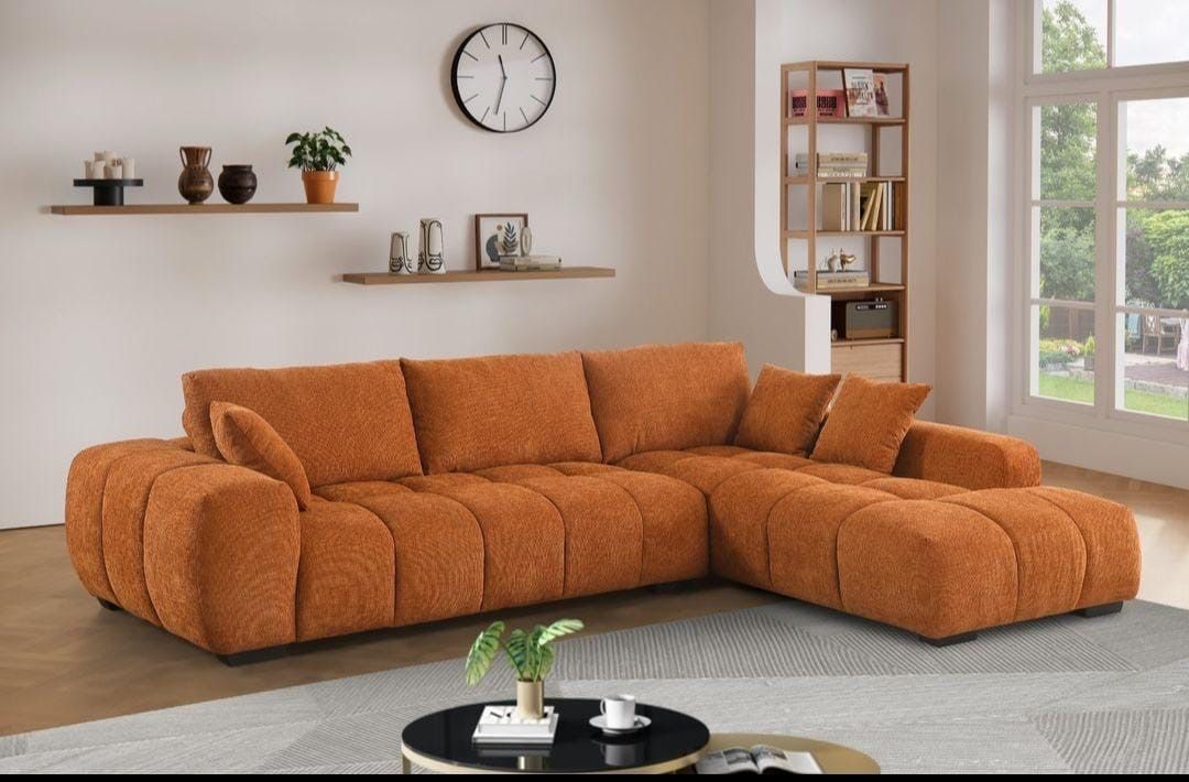 Brand New Large L-Shape Chenille Sofa With Chaise