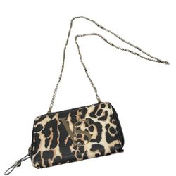 Vintage Victoria's Secret Leopard Print Chain wallet Crossbody Bag
